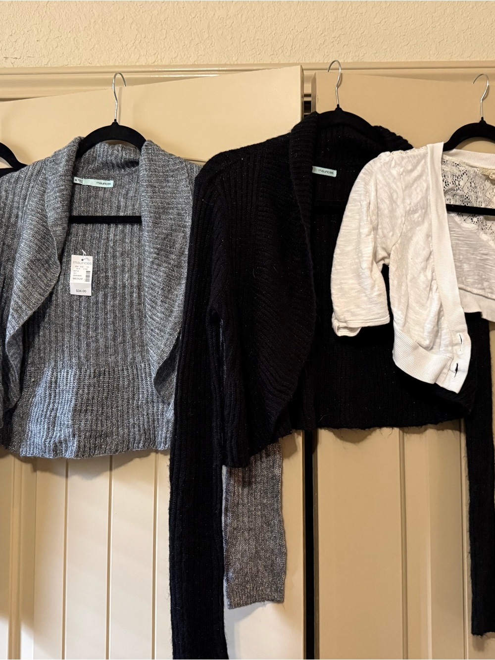 Maurices Cardigan Sweater Bundle Size Medium Black Gray 3 Piece + Bonus